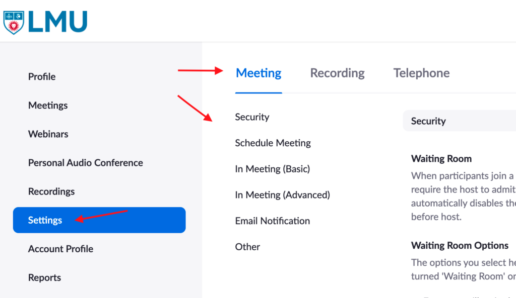 How to get to Settings in your Zoom account